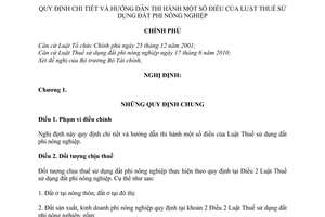 Nghị định 53/2011/NĐ-CP hướng dẫn Luật Thuế sử dụng đất phi nông nghiệp