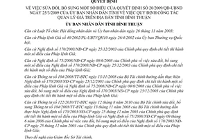 Quyết định 12/2011/QĐ-UBND sửa đổi Quyết định 20/2009/QĐ-UBND