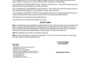 Quyết định 993/QĐ-BTTTT công bố Định mức tạm thời chi phí quản lý dự án