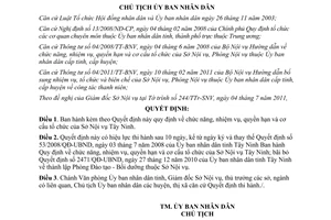 Quyết định 22/2011/QĐ-UBND chức năng nhiệm vụ quyền hạn cơ cấu tổ chức Sở Nội vụ