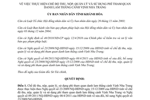 Quyết định 12/2011/QĐ-UBND chế độ thu, nộp, quản lý và sử dụng phí tham quan