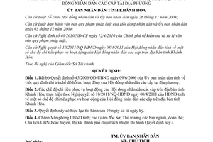 Quyết định 13/2011/QĐ-UBND bãi bỏ Quyết định 45/2006/QĐ-UBND Khánh Hòa