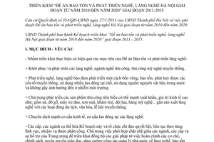 Kế hoạch 86/KH-UBND năm 2011 Bảo tồn phát triển nghề làng nghề Hà Nội 2010-2020