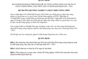Quyết định 1482/QĐ-BNN-QLCL quản lý chất lượng nông, lâm, thủy sản và muối