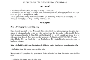 Nghị định 54/2011/NĐ-CP chế độ phụ cấp thâm niên nhà giáo