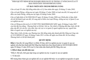 Quyết định 17/2011/QĐ-UBND sửa đổi Điều 6 và 30 Quy chế cai nghiện ma tuý và quả