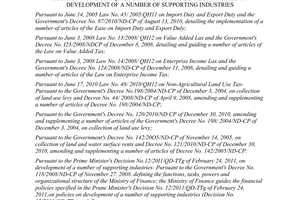 Circular No. 96/2011/TT-BTC guiding the financial policies specified