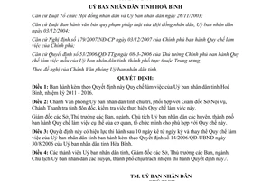 Quyết định 15/2011/QĐ-UBND quy chế làm việc Ủy ban tỉnh Hòa Bình
