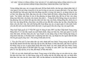 Chỉ thị 1073/CT-TTg tăng cường công tác quản lý và hiện đại hóa công sở