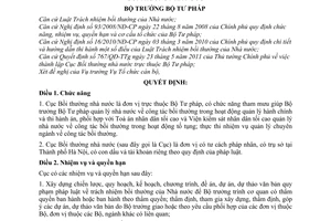 Quyết định 1128/QĐ-BTP chức năng, nhiệm vụ, quyền hạn và cơ cấu tổ chức