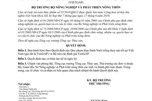 Quyết định 1503/QĐ-BNN-TCTS Quy phạm thực hành Nuôi trồng thủy sản tốt