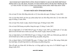 Quyết định 16/2011/QĐ-UBND phân công trách nhiệm và quan hệ phối hợp hợp