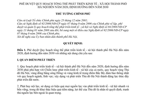 Quyết định 1081/QĐ-TTg phê duyệt Quy hoạch tổng thể phát triển kinh tế