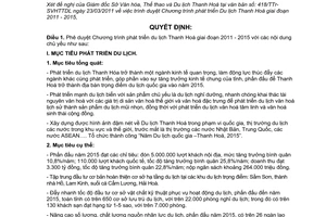 Quyết định 2182/QĐ-UBND năm 2011 chương trình phát triển du lịch tỉnhThanh Hoá