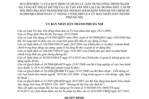 Quyết định 21/2011/QĐ-UBND sửa đổi Điều 11 quản lý, xây dựng công trình