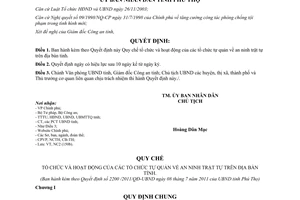 Quyết định 2200/2011/QĐ-UBND quy chế tổ chức hoạt động các tổ chức tự quản