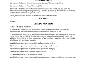 Decree No. 58/2011/ND-CP prescribing the sanctions against administrative violat