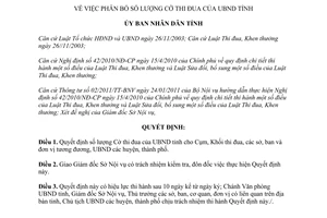 Quyết định 14/2011/QĐ-UBND phân bổ số lượng cờ thi đua của tỉnh Bình Định