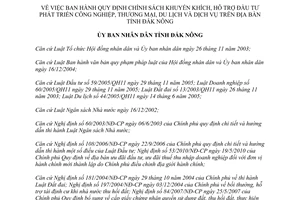 Quyết định 21/2011/QĐ-UBND chính sách khuyến khích, hỗ trợ đầu tư