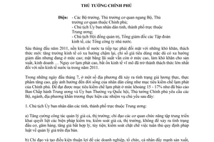 Công điện 1120/CĐ-TTg nguy cơ lạm phát cao, bất ổn kinh tế vĩ mô