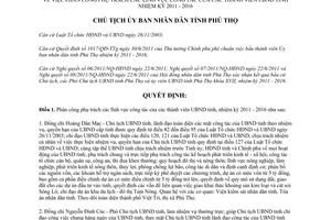 Quyết định 2235/QĐ-UBND phân công công tác thành viên Ủy ban nhân dân Phú Thọ 2011 2016