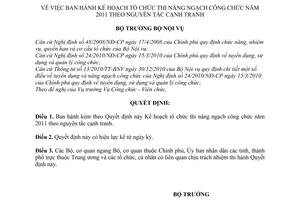 Quyết định 1344/QĐ-BNV Kế hoạch tổ chức thi nâng ngạch công chức