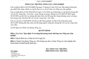 Quyết định 287/QĐ-TCLN-VP Quy định xét nâng bậc lương trước thời hạn