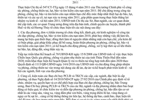 Chỉ thị 22/CT-UBND công tác phòng chống thiên tai lụt bão tìm kiếm cứu nạn 2011