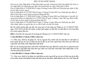 Thông tư 104/2011/TT-BTC sửa đổi Thông tư 11/2010/TT-BTC