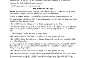 Quyết định 20-QĐ/TW 2011 sửa đổi 32-QĐ/TW 2006 về hỗ trợ kinh phí khám chữa bệnh cán bộ cao cấp