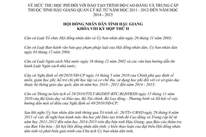 Nghị quyết 13/2011/NQ-HĐND mức thu học phí Cao đẳng Trung cấp 2011 2012 đến 2014 2015 Hậu Giang