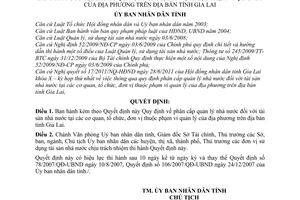 Quyết định 19/2011/QĐ-UBND phân cấp quản lý nhà nước