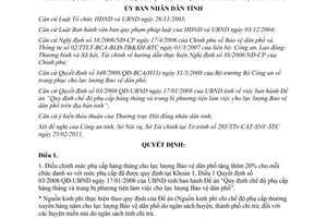 Quyết định 15/2011/QĐ-UBND điều chỉnh chế độ phụ cấp hàng tháng