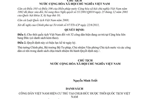 Quyết định 1090/QĐ-CTN  cho thôi quốc tịch Việt Nam