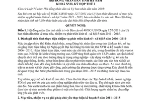 Nghị quyết 10/2011/NQ-HĐND nhiệm vụ phát triển kinh tế - xã hội tỉnh Hà Nam