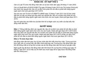 Nghị quyết 06/2011/NQ-HĐND phân bổ vốn đầu tư phát triển ngân sách Bến Tre