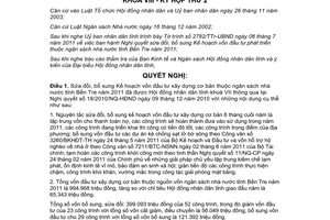 Nghị quyết 05/2011/NQ-HĐND kế hoạch đầu tư xây dựng thuộc nguồn vốn ngân sách