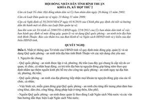 Nghị quyết 04/2011/NQ-HĐND quản lý và sử dụng Quỹ quốc phòng an ninh Bình Thuận