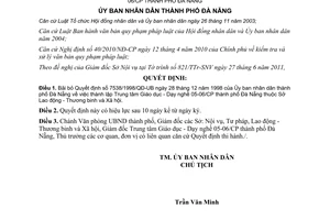 Quyết định 19/2011/QĐ-UBND bãi bỏ Quyết định 7538/1998/QĐ-UB Đà Nẵng
