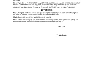Quyết định 1116/QĐ-UBND năm 2011 công bố văn bản hết hiệu lực tỉnh Lạng Sơn