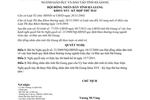 Nghị quyết 19/NQ-HĐND bãi bỏ Nghị quyết 21/2009/NQ-HĐND về khen thưởng giáo dục