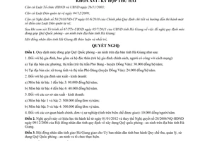 Nghị quyết 23/2011/NQ-HĐND quy định mức đóng góp Quỹ Quốc phòng an ninh