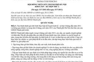 Nghị quyết 05/2011/NQ-HĐND phát triển kinh tế - xã hội và dự toán ngân sách 2011