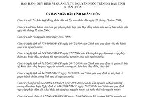 Quyết định 17/2011/QĐ-UBND quản lý tài nguyên nước