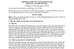 Nghị quyết 06/2011/NQ-HĐND kế hoạch phát triển kinh tế xã hội Hà Nội 2011-2015