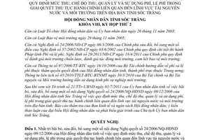 Nghị quyết 16/2011/NQ-HĐND bãi bỏ sửa đổi bổ sung một số quy định mức thu