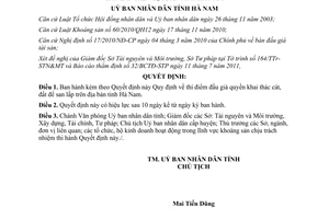 Quyết định 20/2011/QĐ-UBND thí điểm đấu giá quyền khai thác cát