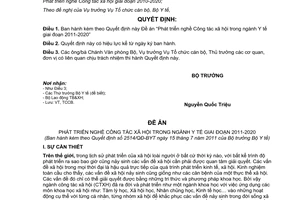 Quyết định 2514/QĐ-BYT phê duyệt Đề án Phát triển nghề Công tác xã hội