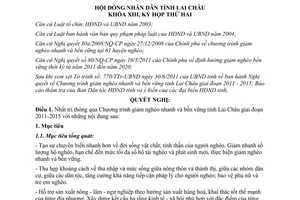 Nghị quyết 15/2011/NQ-HĐND giảm nghèo nhanh bền vững Lai Châu 2011 2015