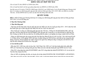 Nghị quyết 19/2011/NQ-HĐND duy trì nâng cao chất lượng phổ cập giáo dục Lai Châu 2011 2015